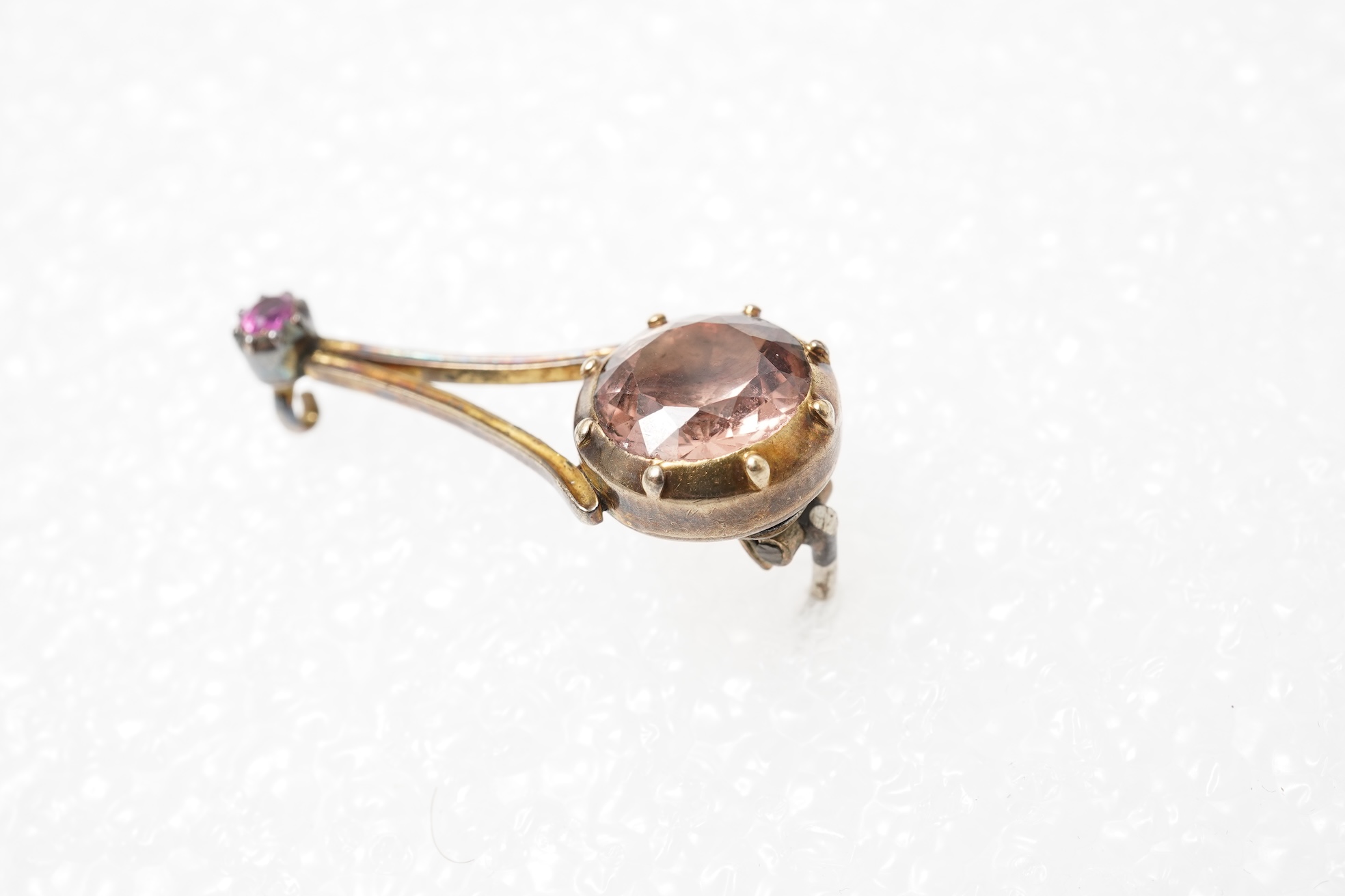 A Georgian topaz and ruby 'Halley's Comet' brooch, early 19th century